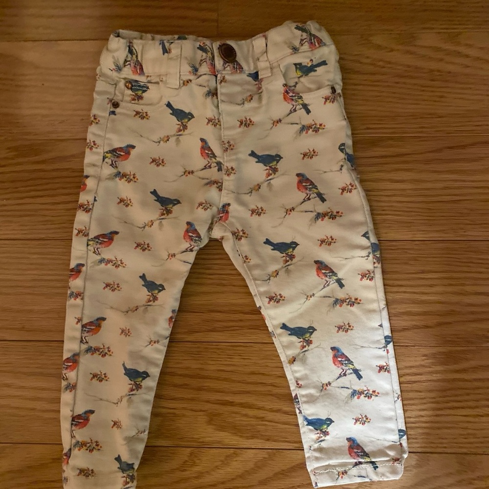 ZARA 12/18 months Jeans with birds